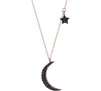 GGYTMQL 925 Black Crystal Star Moon Necklace Link Chain Party Jewelry for Women