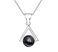 GGYTMQL 925 Black Triangle Necklace Exquisite Chain
