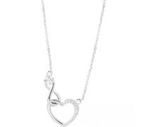 GGYTMQL 925 Crystal Cross Heart Charm Necklace Elegant Clavicle Chain Jewelry for Women Choker