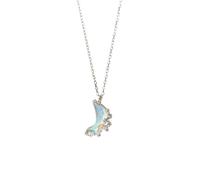 GGYTMQL 925 Crystal Moon Charm Necklace Link Chain Pendant Jewelry for Women Wedding Choker