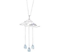 GGYTMQL 925 Crystal Water Drop Clouds Pendant Necklace for Women Choker collares Jewelry