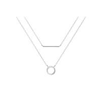 GGYTMQL 925 Double Layer Round Bead Charm pendent Necklace Link Chain Wedding Jewelry for Women
