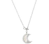 GGYTMQL 925 Link Chain Tassel Shell Moon Pendant Choker Necklace for Women Wedding Jewelry