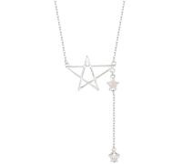 GGYTMQL 925 Long Tassel Star Pendant Necklace for Women Party Jewelry