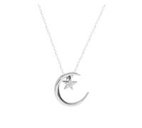 GGYTMQL 925 Moon Star Necklace Sparkling Clavicle Chain Woman Wedding Jewelry Party Birthday Gift