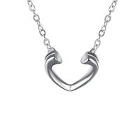 GGYTMQL 925 Open Heart Pendant Necklace for Women Wedding Engagement Party