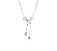 GGYTMQL 925 Pendant Necklace for Women Butterfly Zircon Malachite Pendants Layered Necklaces