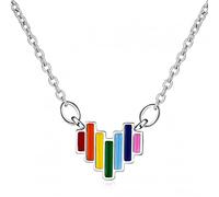 GGYTMQL 925 Rainbow Heart Charm Pendants Necklace Women Charms Choker Wedding Jewelry