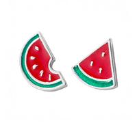 GGYTMQL 925 Real Jewelry Tiny Asymmetric Summer Watermelon Stud Earrings For