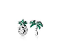 GGYTMQL 925 Real Jewelry Tiny Asymmetric Summer Watermelon Stud Earrings For