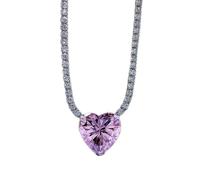 GGYTMQL 925 real silver 12 * 12mm heart-shaped high carbon diamond pendant necklace for women jewelry