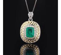 GGYTMQL 925 real silver 7 * 9mm emerald ruby gemstone pendant necklace for women jewelry s accessories
