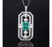 GGYTMQL 925 real silver square card pendant necklace for women 10 * 12mm tourmaline topaz aquamarine jewelry