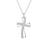 GGYTMQL 925 serling fine jewelry crystal cross necklace pendant chains for women wedding party jewelry gift