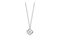 GGYTMQL 925 Silver Four-Leaf Clover Necklace Female Japan and South Korea Cold Simple Fashion Collarbone Chain (Gold)