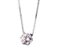 GGYTMQL 925 Silver Necklace Pendant Round Cut 1.0ct D Color White Moissanite Pass Diamond for Women Necklace