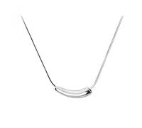 GGYTMQL 925 Small Eggplant Bend Tube Snake Chain Necklaces Women Clavicle Chain Charm Necklace Jewelry