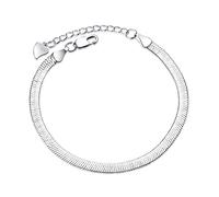 GGYTMQL 925 Snake Chain Bracelet For Women Lobster Clasp Extend Wide Bangles