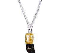 GGYTMQL 925 solid silver 12 * 16mm topaz amethyst chain pendant necklace for women wedding