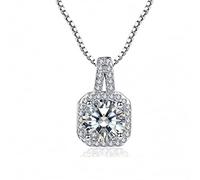 GGYTMQL 925 Solid Super Shining Square Cubic Zircon Pendant Necklaces for Women Bridal Wedding 925 Jewelry Made in China
