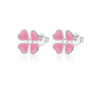 GGYTMQL 925 Solid Tiny Pink Glaze Heart Stud Earrings For Women Fine Jewelry