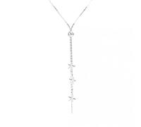 GGYTMQL 925 Star Necklaces for Women Long Tassel Pull Clavicle Chains Choker Jewelry collares