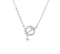 GGYTMQL 925 Star Pendant Planet Necklaces Female Clavicle Chain Jewelry