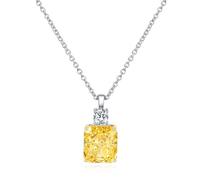 GGYTMQL 925 sterling silver 9 * 10mm aquamarine yellow pink high carbon diamond pendant necklace for women jewelry s