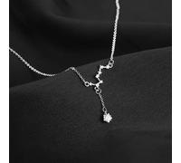 GGYTMQL 925 Sterling Silver Big Dipper Necklace Flash Diamond Pendant Tassel Clavicle Chain Female Simple Temperament Jewelry Party Gift