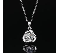 GGYTMQL 925 Sterling Silver Clover Pendant 1 ct moissanite Necklace for Women d Color Jewelry Engagement