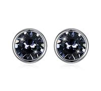 GGYTMQL 925 Sterling Silver Crystals From Sterling Silver Round Stud Earrings For Women Fine Jewelry Accessories Gift