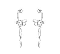 GGYTMQL 925 Sterling Silver Earrings Bow Dangle Earring for Women, Silver Twist Spiral Earrings, Elegant Ear Hook Dangling Earrings Jewelry Gift for Girls