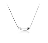 GGYTMQL 925 Sterling Silver Eggplant Necklace Women's Simple Versatile Light Luxury Small Design Clavicle Chain (White Gold)
