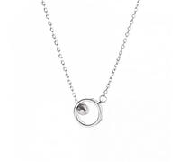 GGYTMQL 925 Sterling Silver Geometric Circle Tassel Necklace Retractable Multiple Wear Collar Feminine Clavicle Chain Jewelry Gift