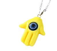 GGYTMQL 925 Sterling Silver Hamsa Necklace For Women And Men, Multicolor Evil Eye Hamsa Hand Necklace Turkey Lucky Blue Eye Fatima Hand Clavicle Chain, Mano De Fatima Con Ojo Turco