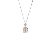 GGYTMQL 925 Sterling Silver Necklaces for Women Cut Simulated moissanite Diamond Pendant Necklace Birthday