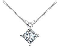 GGYTMQL 925 sterling silver princess square moissanite necklace women d color vvs moissanite necklace