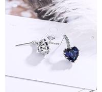 GGYTMQL 925 Sterling Silver Small Heart Earrings For Women Crystal Earings