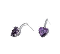 GGYTMQL 925 Sterling Silver Small Heart Earrings For Women Crystal Earings