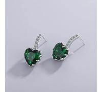 GGYTMQL 925 Sterling Silver Small Heart Earrings For Women Crystal Earings