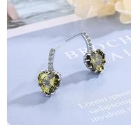 GGYTMQL 925 Sterling Silver Small Heart Earrings For Women Crystal Earings