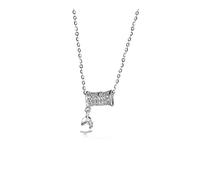 GGYTMQL 925 Sterling Silver Small Waist Fishtail Necklace Female Clavicle Chain ins Cold and Simple (White Gold)