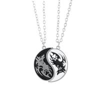 GGYTMQL 925 Sterling Silver Yin Yang Necklace for Men and Women, Yin and Yang Taichi Pendant Necklace, Adjustable Pendant Choker, Yin and Yang Necklaces, Yin Yang Necklace for Men, Yin