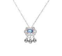 GGYTMQL 925 Tassel Moonstone Lock Choker Necklace for Women Wedding Party Jewelry Accessories