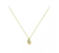GGYTMQL 925 Water Drop Pendant Necklace peas Choker for Women Temperament Clavicle Chain Jewelry