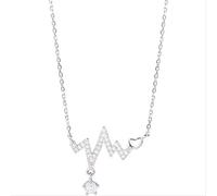 GGYTMQL 925 Zircon Heart Shape Link Chain Necklace for Women Geometric Party Jewelry