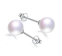 GGYTMQL Aaaa Perfect Round Natural Pearl Earrings Fine 925 Sterling Silver Jewelry Earrings Women Earrings