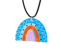 GGYTMQL Accessorie Rainbow Necklace for Women and Men, Colorful Rainbow Necklace Leather Rope Chain Cloud Rainbow Pendant Necklace Cute, Rainbow Bridge Necklace