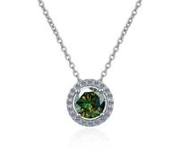 GGYTMQL Accessories 1 to 2ct Moissanite Necklaces for Women, D Color Round Cut Yellow/Blue/Pink Diamond Necklaces, Pendant Necklaces