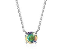 GGYTMQL Accessories 1ct Moissanite Necklace for Women Red/Blue/Green Diamond Necklaces D Color Moissanite Pendant Necklace for Women